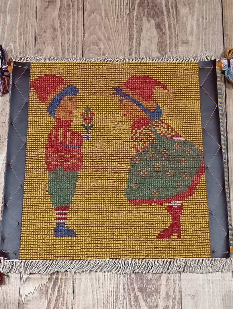 【ギャロさま専用】ペルシャ絨毯　ギャッベ　座布団　手織り　イラン(50)