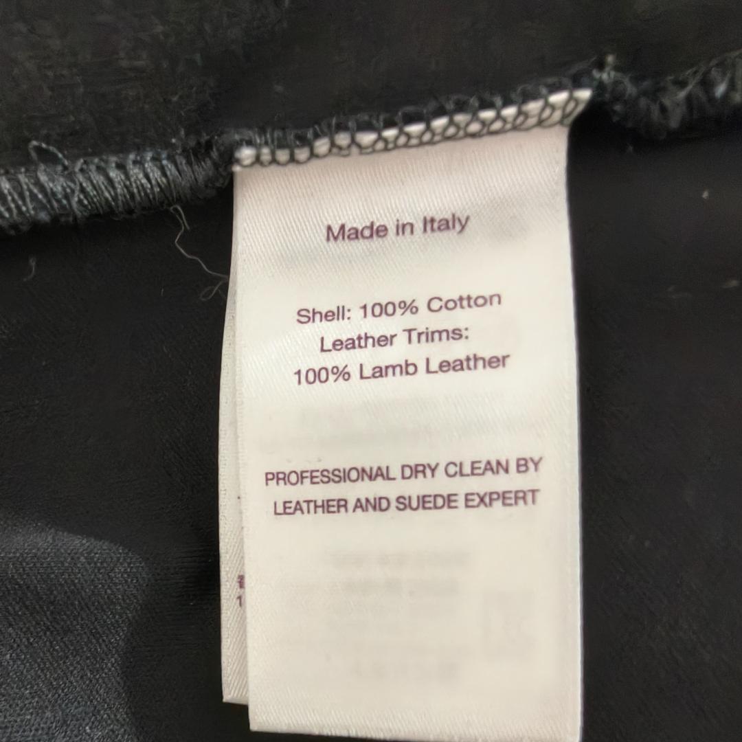 ⑳ ラルフローレンパープルレーベル 伊製 ラムレザー側章 トラックパンツ 黒