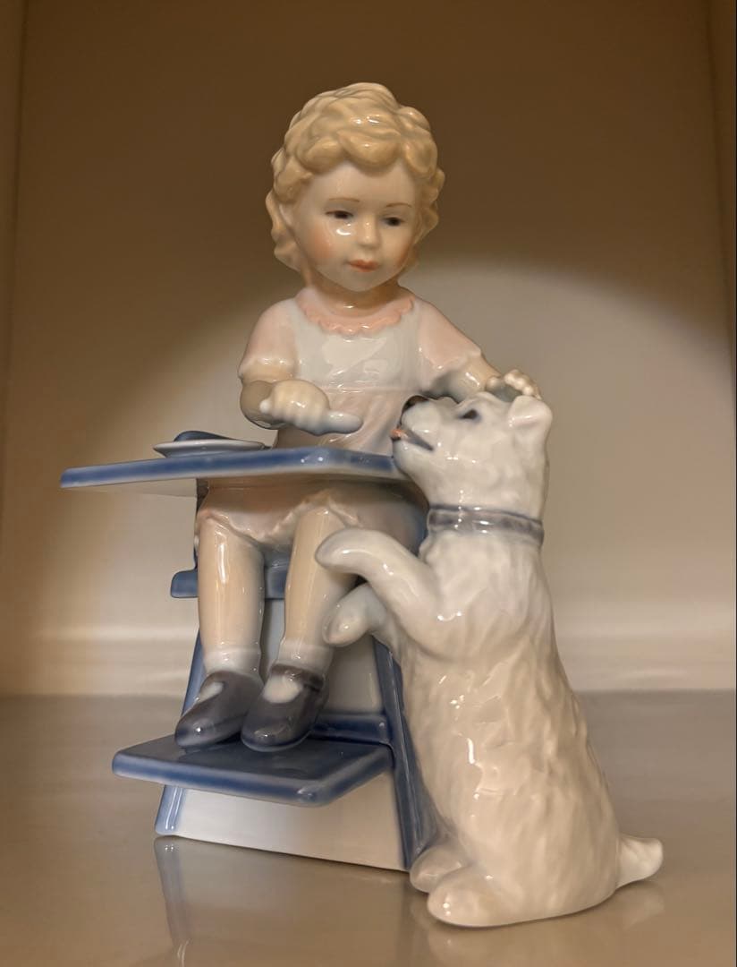 ロイヤルコペンハーゲン☆少女と犬☆新品同様