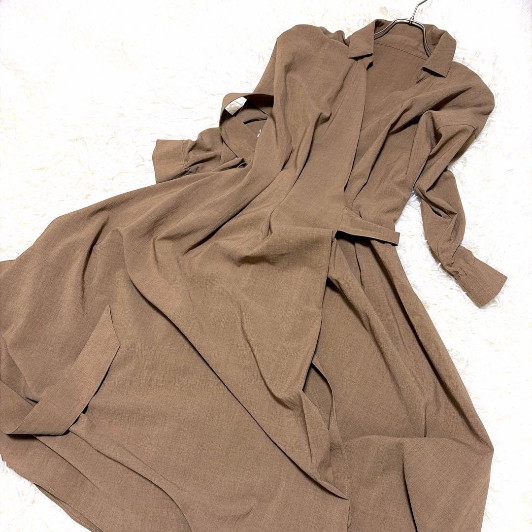 ANAYI アナイ　シャツワンピース カシュクール リネン ロング 38