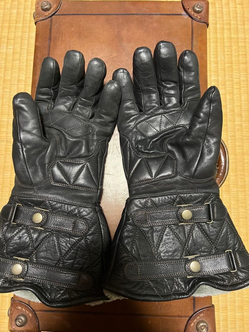POWWOWパウワウ高性能 オイルレザー製 防寒仕様 ガントレット ショート　Ｌ