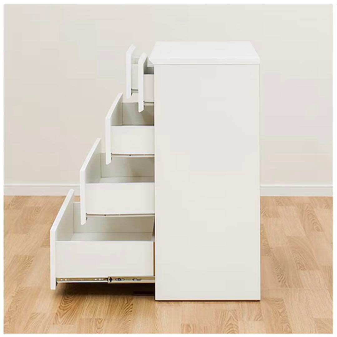 ニトリ　ローチェスト(クエス 80-4LC WH)ホワイト　4段