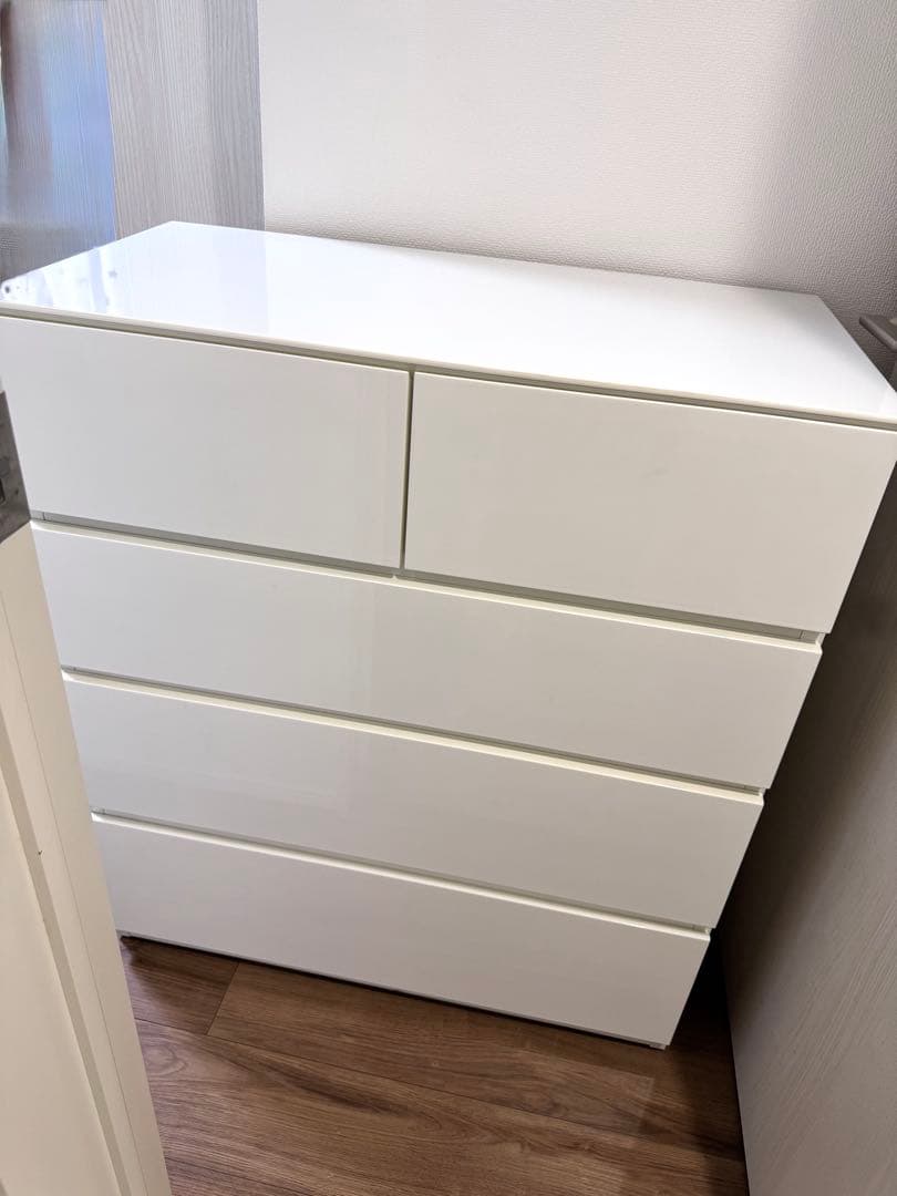 ニトリ　ローチェスト(クエス 80-4LC WH)ホワイト　4段