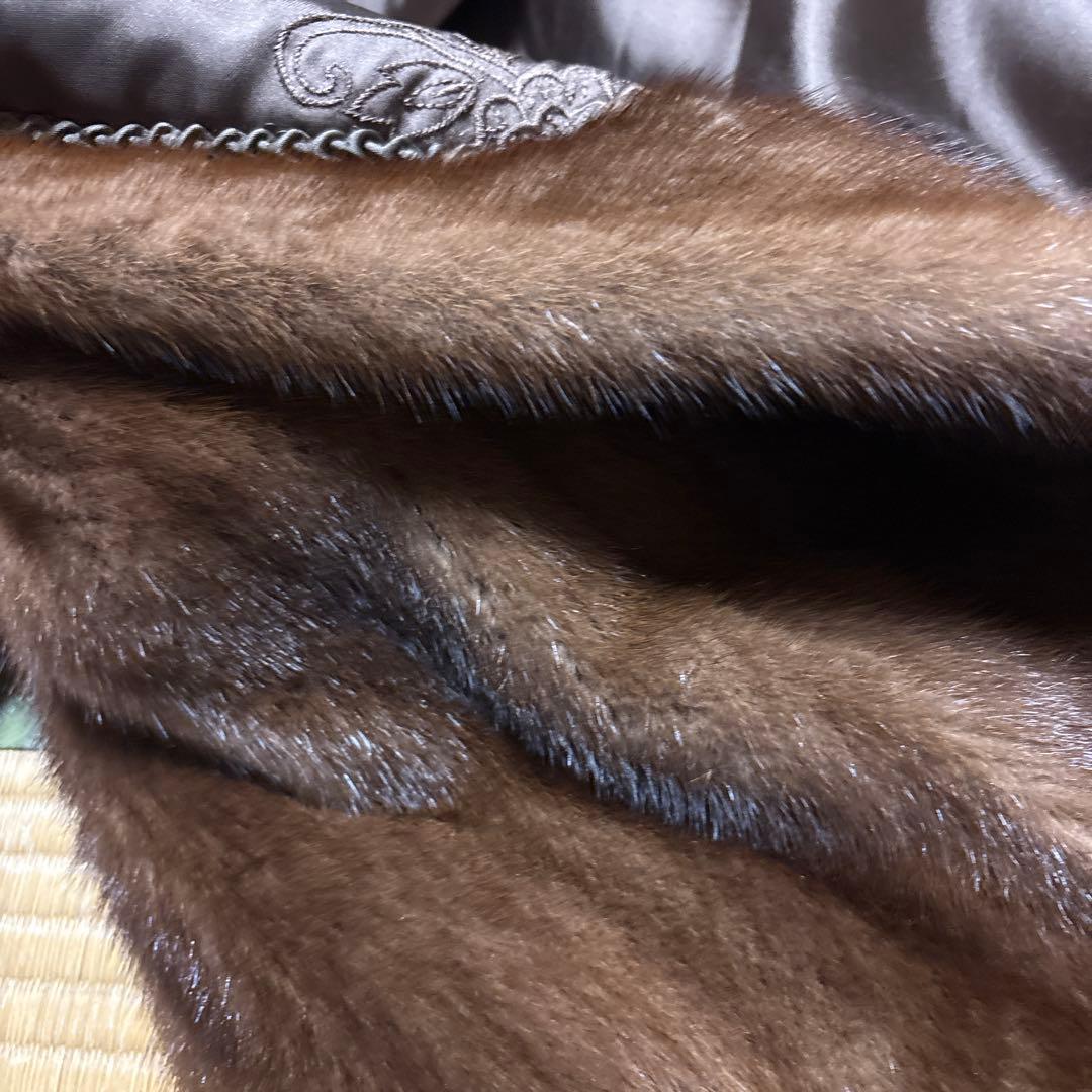 SAGA MINK ブラウン ミンクロングコート中古品