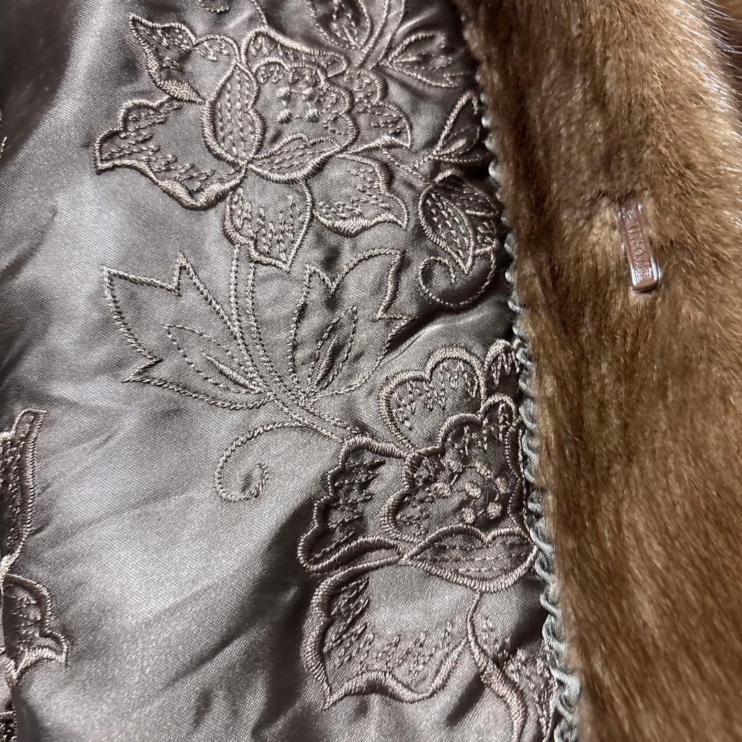 SAGA MINK ブラウン ミンクロングコート中古品