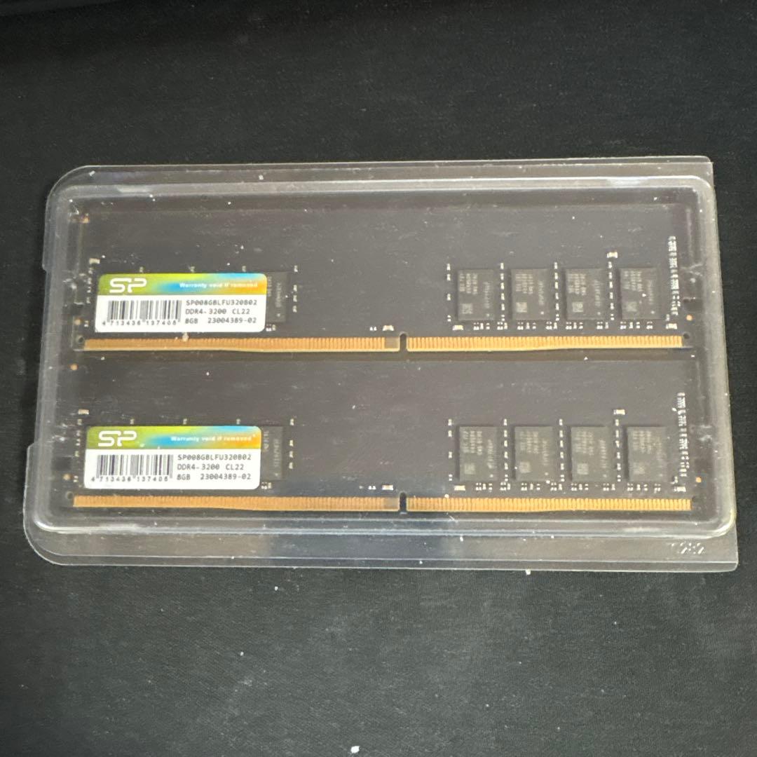 シリコンパワー　8GB DDR4-3200 CL22 メモリ×2枚（16GB）