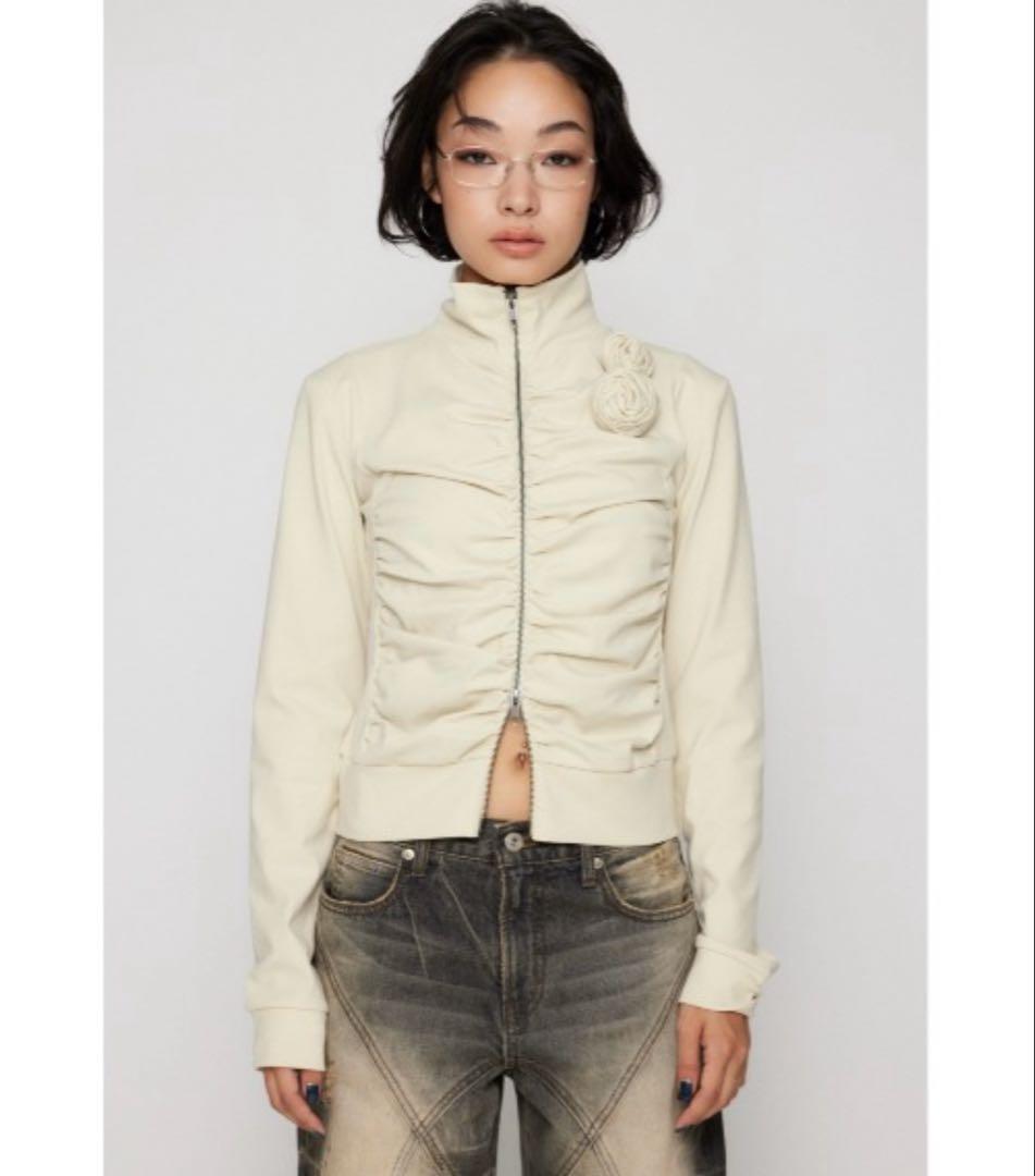 LAGUA GEM FRONT ZIP GATHER トップス