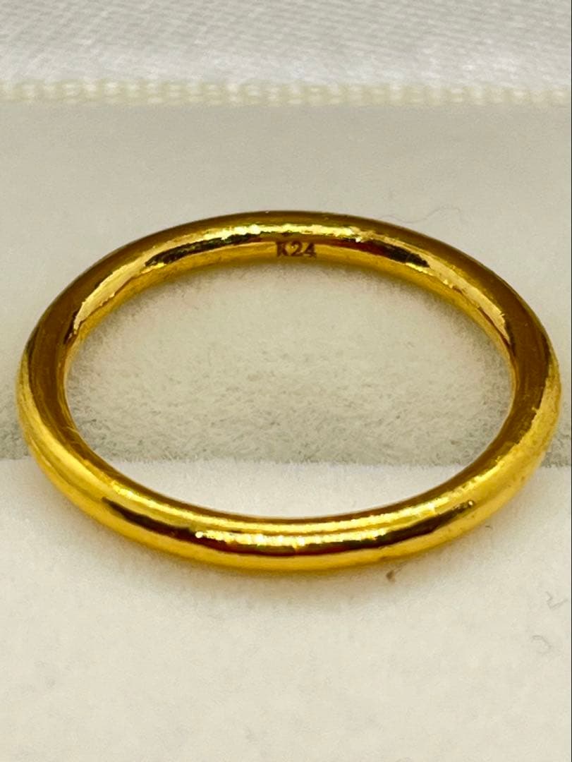 にゃーK24 純金 無地リング 2.93g指輪リング 刻印ありハンドメイド