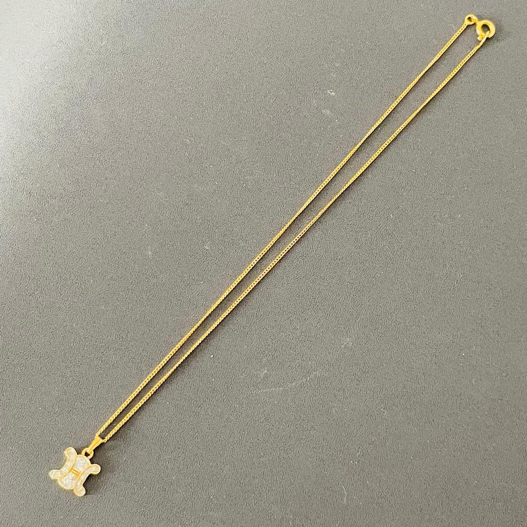 美品 CELINE ネックレス ラインストーン トリオンフ ゴールド ロゴ