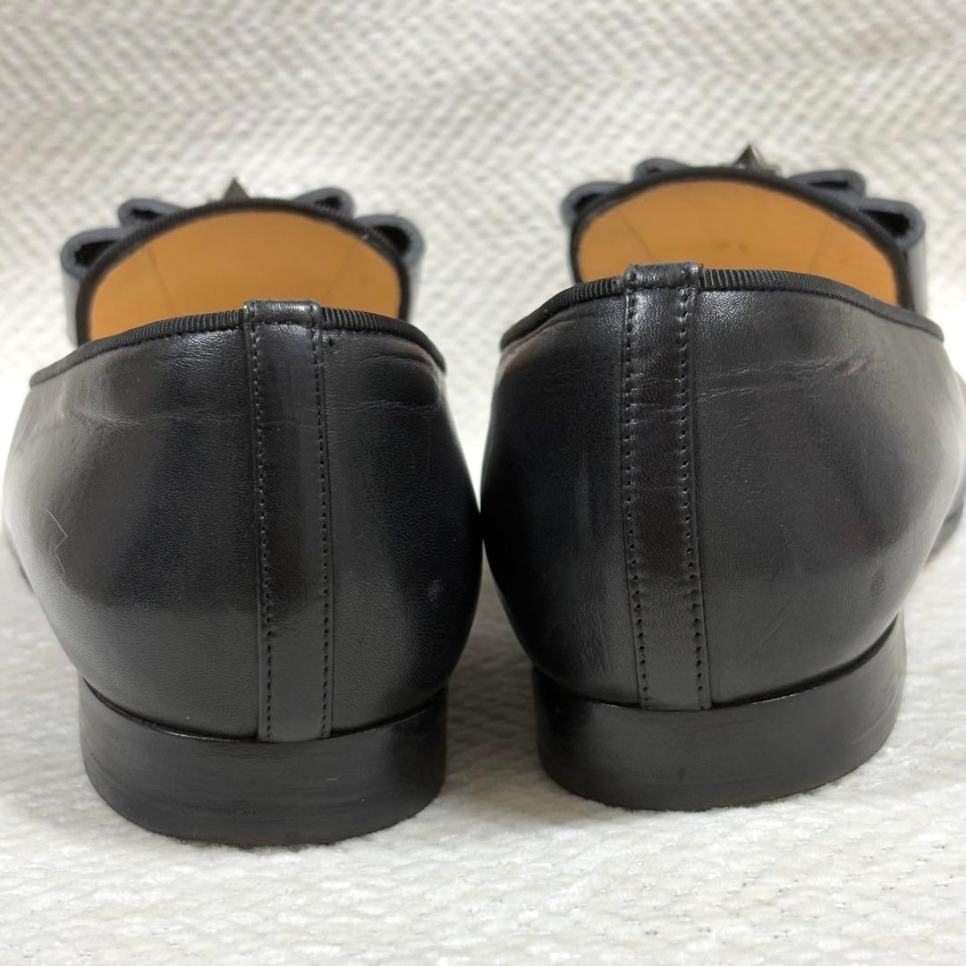 クリスチャンルブタン スパイク リボン オペラシューズ ローファー