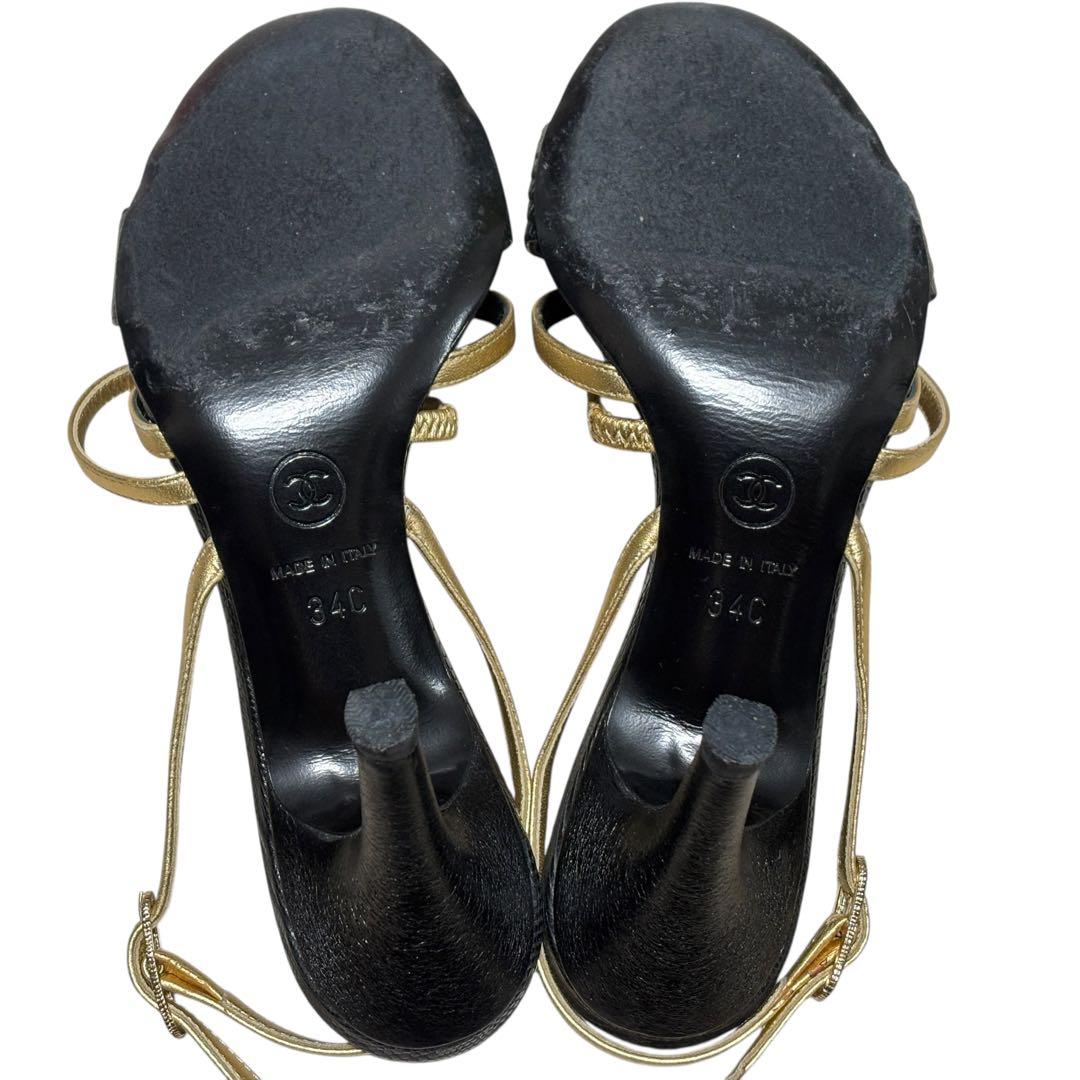 CHANEL シャネル グリポア ヒールサンダル 34