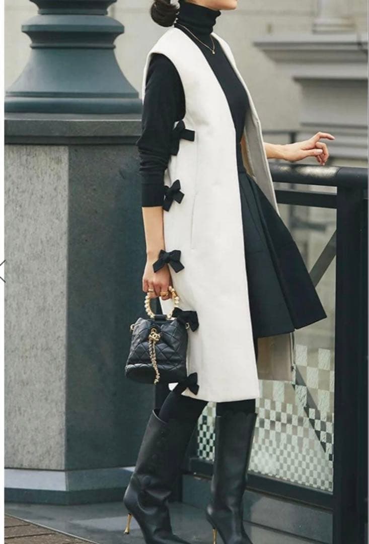 SEVENTEN セブンテン　サイドリボンジレワンピース　新品未使用