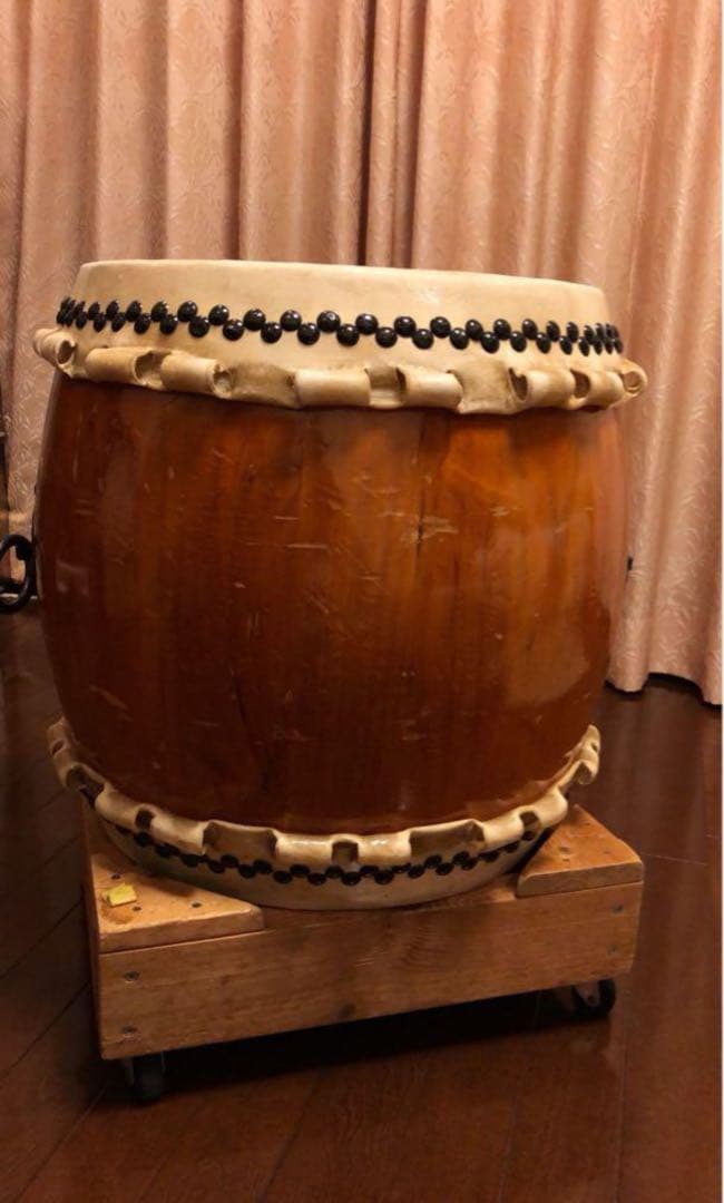 トモ　長胴太鼓　一尺四寸　台座付き