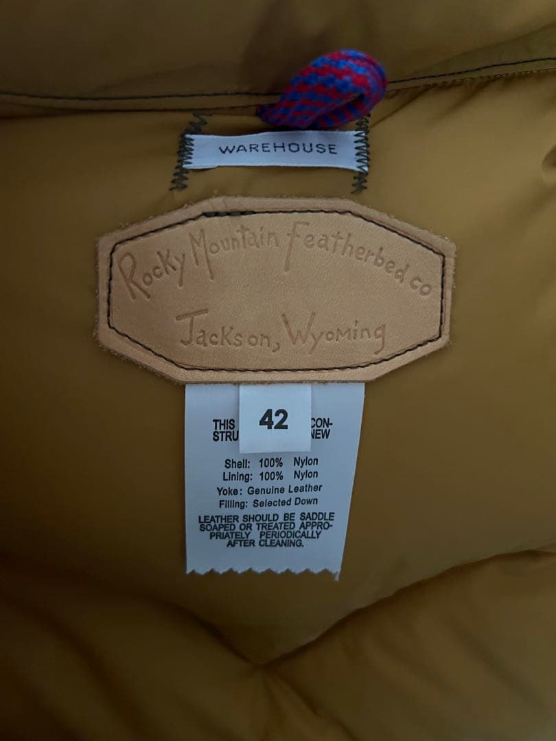 ロッキーマウンテンフェザーベッド ウエアハウス　ダウンベスト 42 アナトミカ