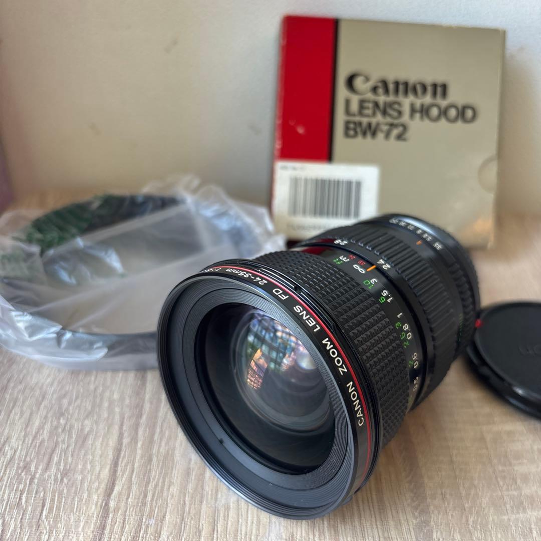 Canon FD 24-35mm f/3.5 ズームレンズ　フードつき