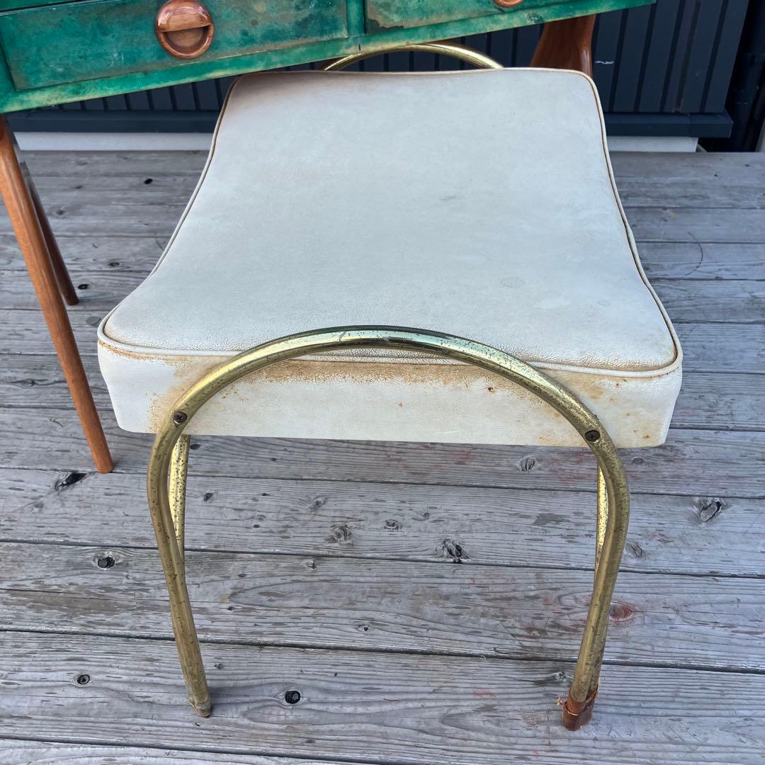 フランス家具 三面鏡 木製ドレッサー スツールセット 鏡台 引き出し収納 古家具