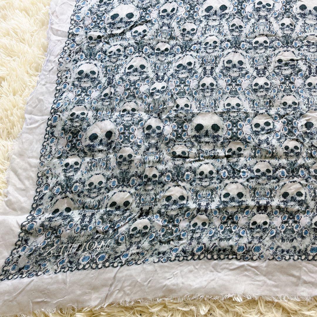 極美品✨ Alexander McQUEEN スカーフ大判 ドクロ スカル シ