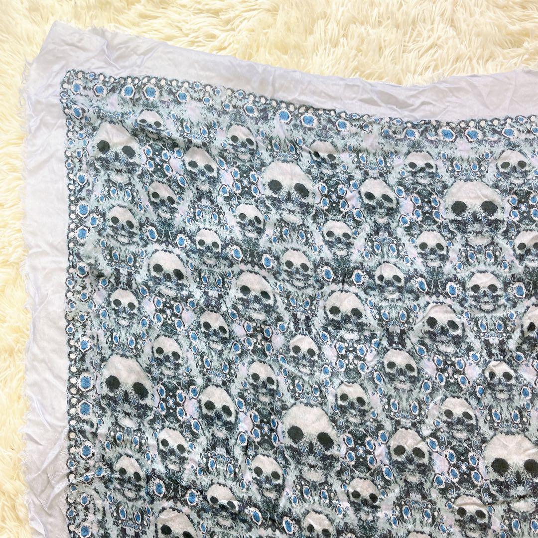 極美品✨ Alexander McQUEEN スカーフ大判 ドクロ スカル シ