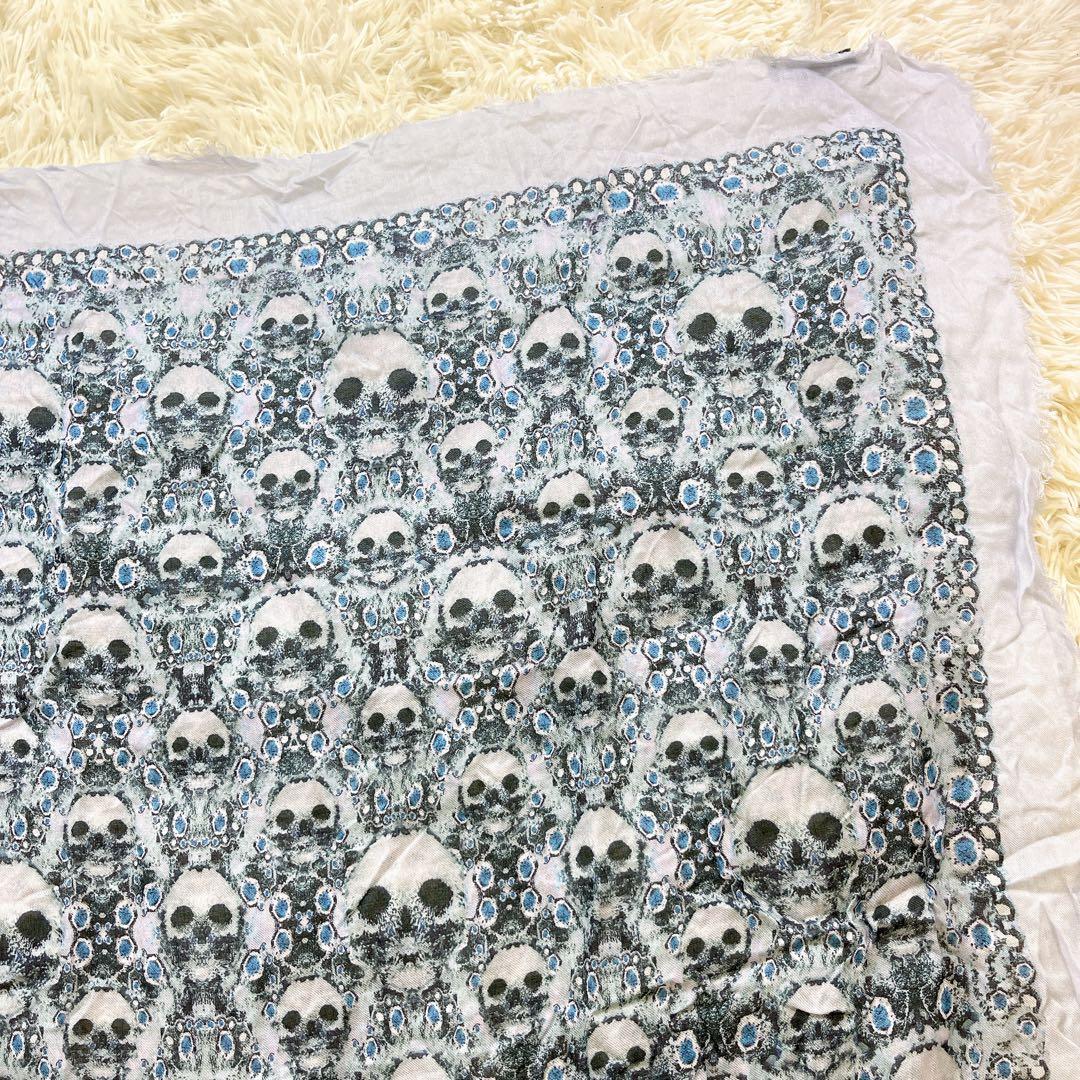 極美品✨ Alexander McQUEEN スカーフ大判 ドクロ スカル シ