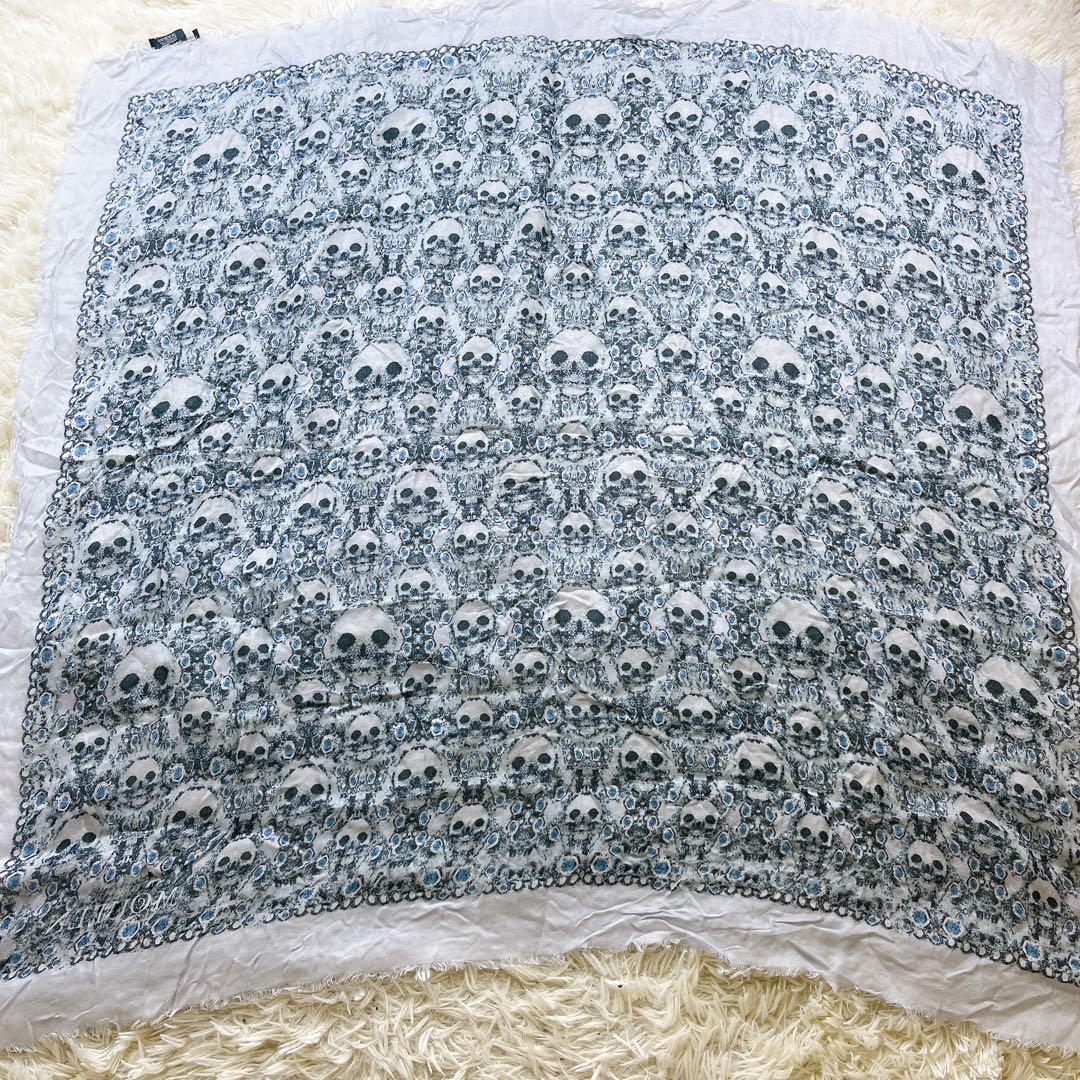 極美品✨ Alexander McQUEEN スカーフ大判 ドクロ スカル シ