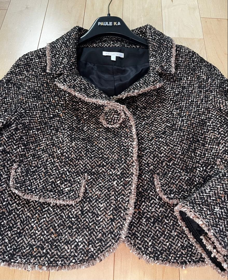 PAULE KA(ポールカ)ニットツイード ワンピース 長袖& ジャケット