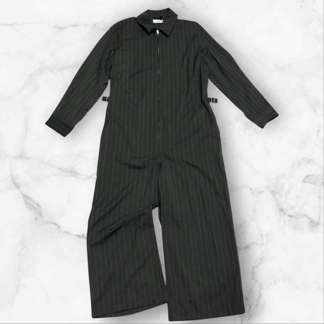 新品タグ付き✨　LOEFF ヘリンボーン ストライプ オールインワン24AW