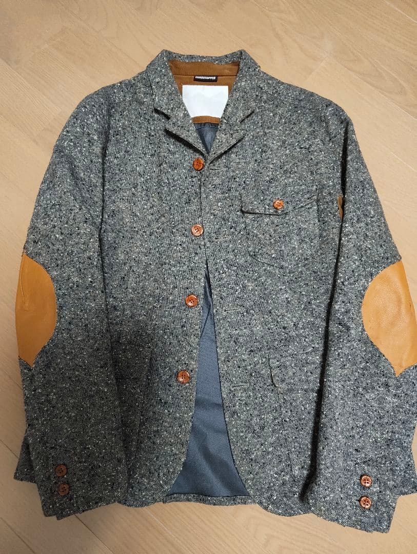 WHITE MOUNTAINEERING レザーパッチツイードジャケット