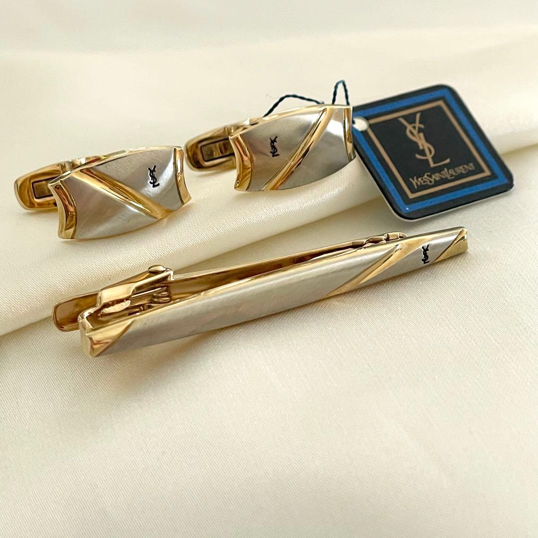 イヴサンローラン ネクタイピン カフス シルバー イブサンローラン YSL