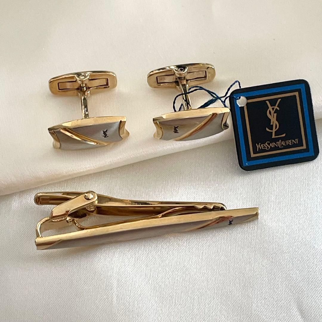 イヴサンローラン ネクタイピン カフス シルバー イブサンローラン YSL