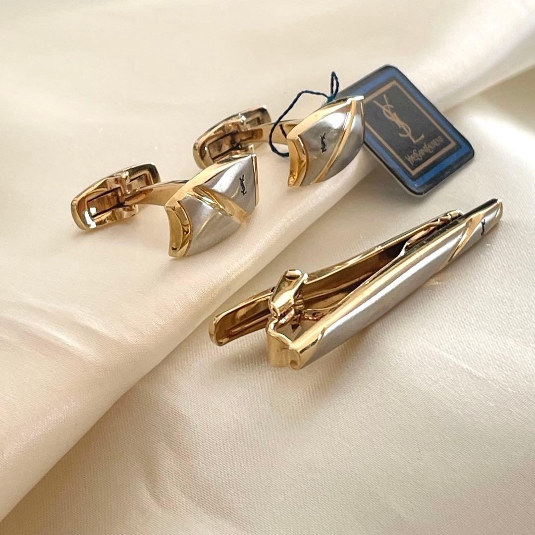 イヴサンローラン ネクタイピン カフス シルバー イブサンローラン YSL