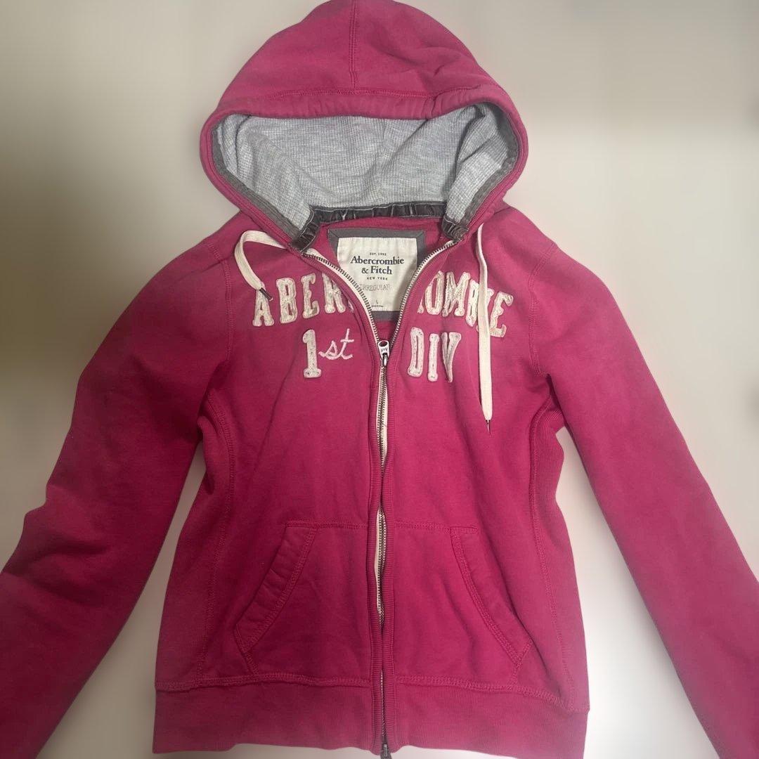 一点物レアAbercrombie & Fitch アバクロジップパーカー ピンク