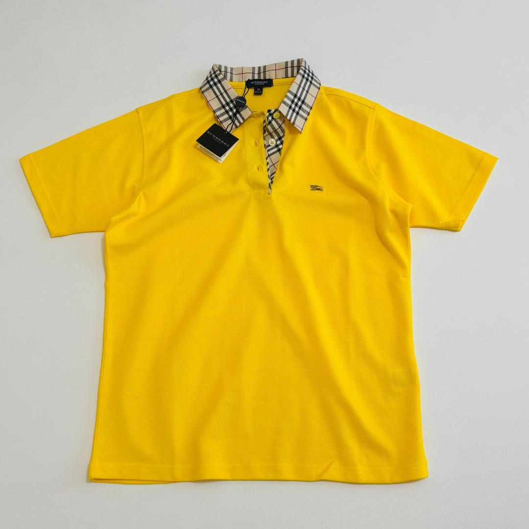 【新品】BURBERRY LONDON ポロシャツ ノバチェック 鹿子 M 黄色
