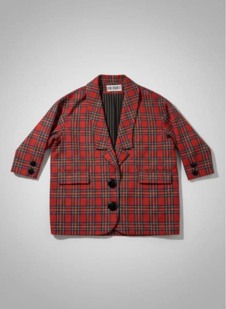 HEIHEI レッドチェック テーラードジャケット