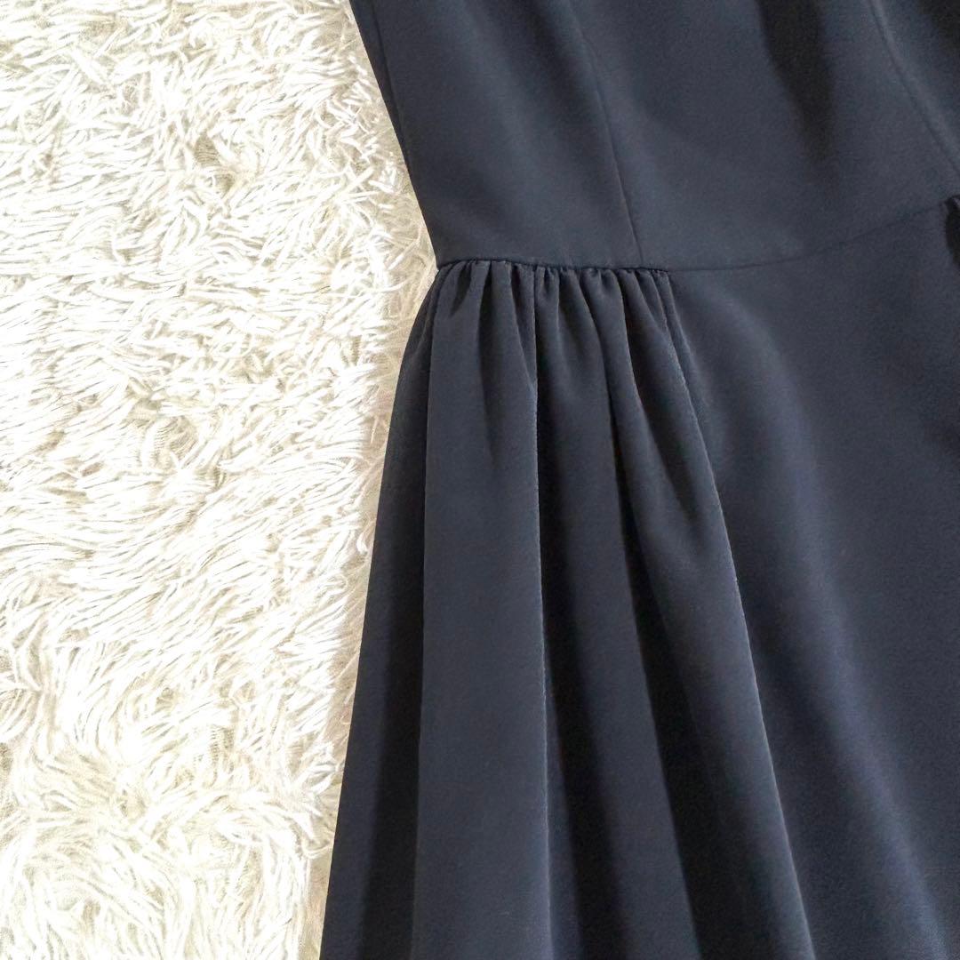 極美品✨フォクシー 洗える◎マットストレッチギャザードレス フレアワンピース