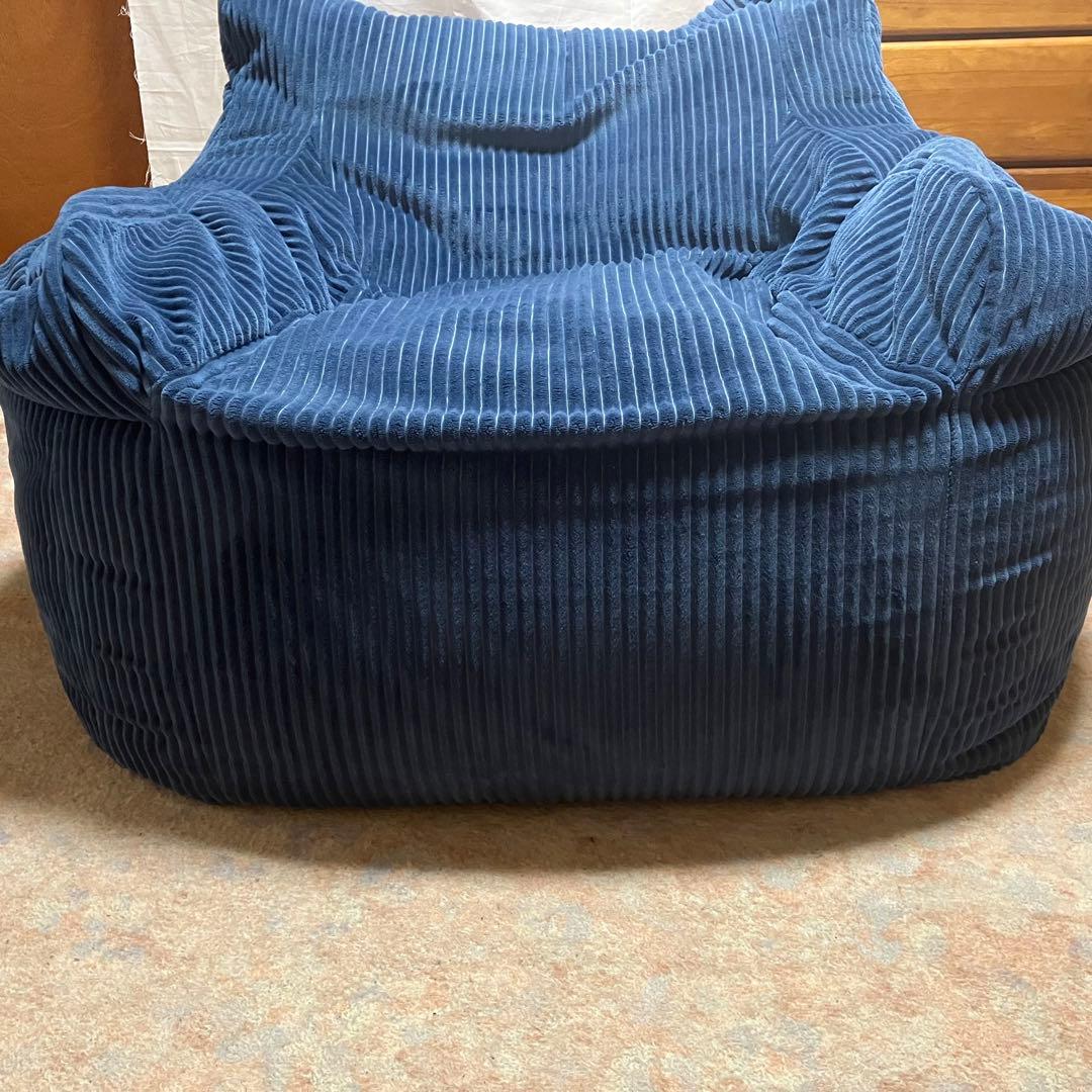 【綺麗】LOOSY（ルージー） ビーズクッション 1人掛けビーズソファ ネイビー