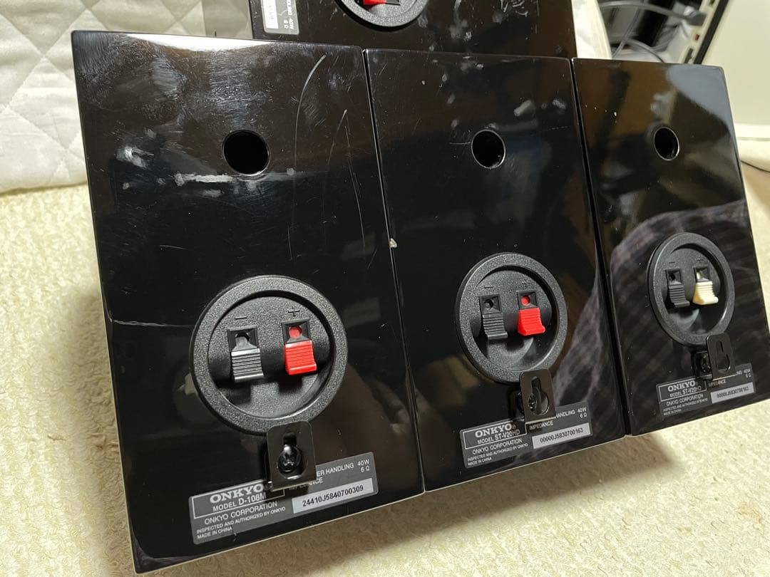 【ケーブル27M付き】ONKYOスピーカー5個 ST-V20HD/D-108C