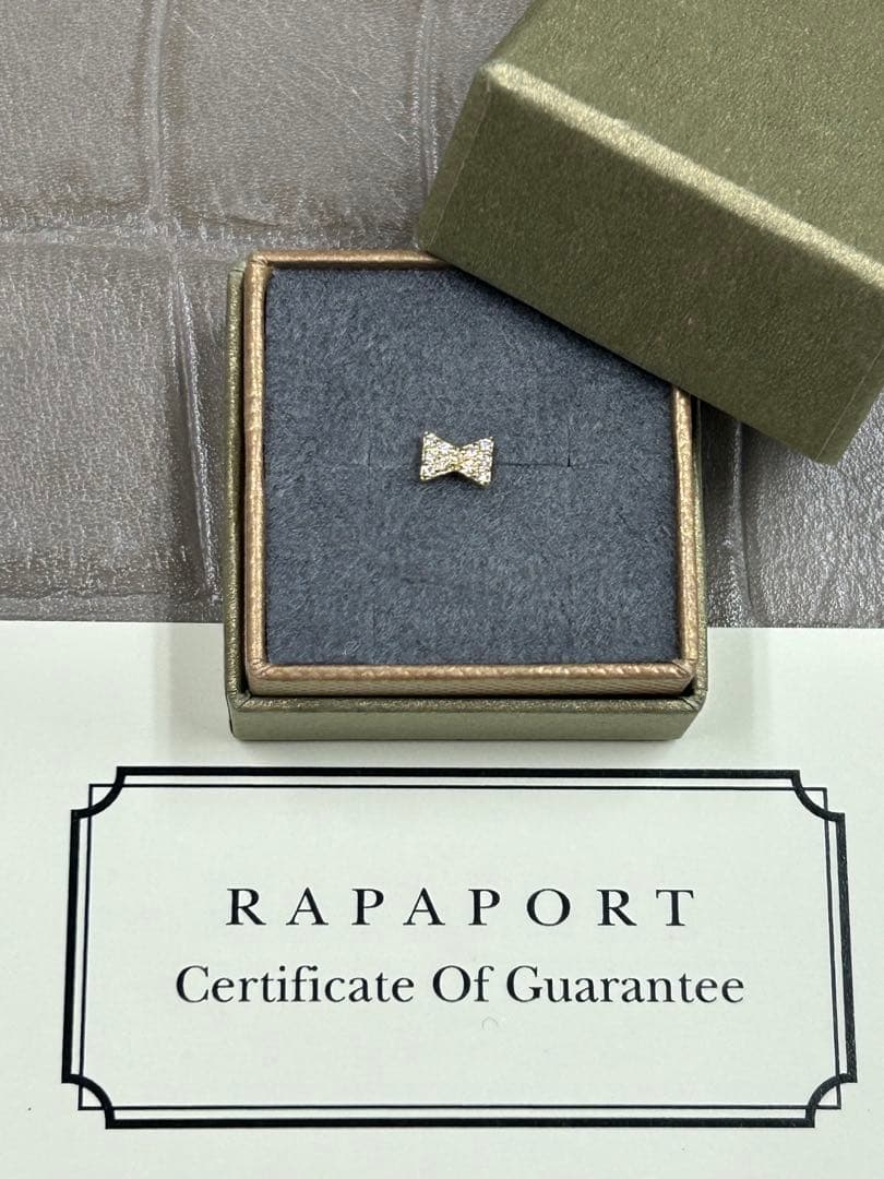 【RAPA】K18リボンタイ　ダイヤモンドピアス/片耳