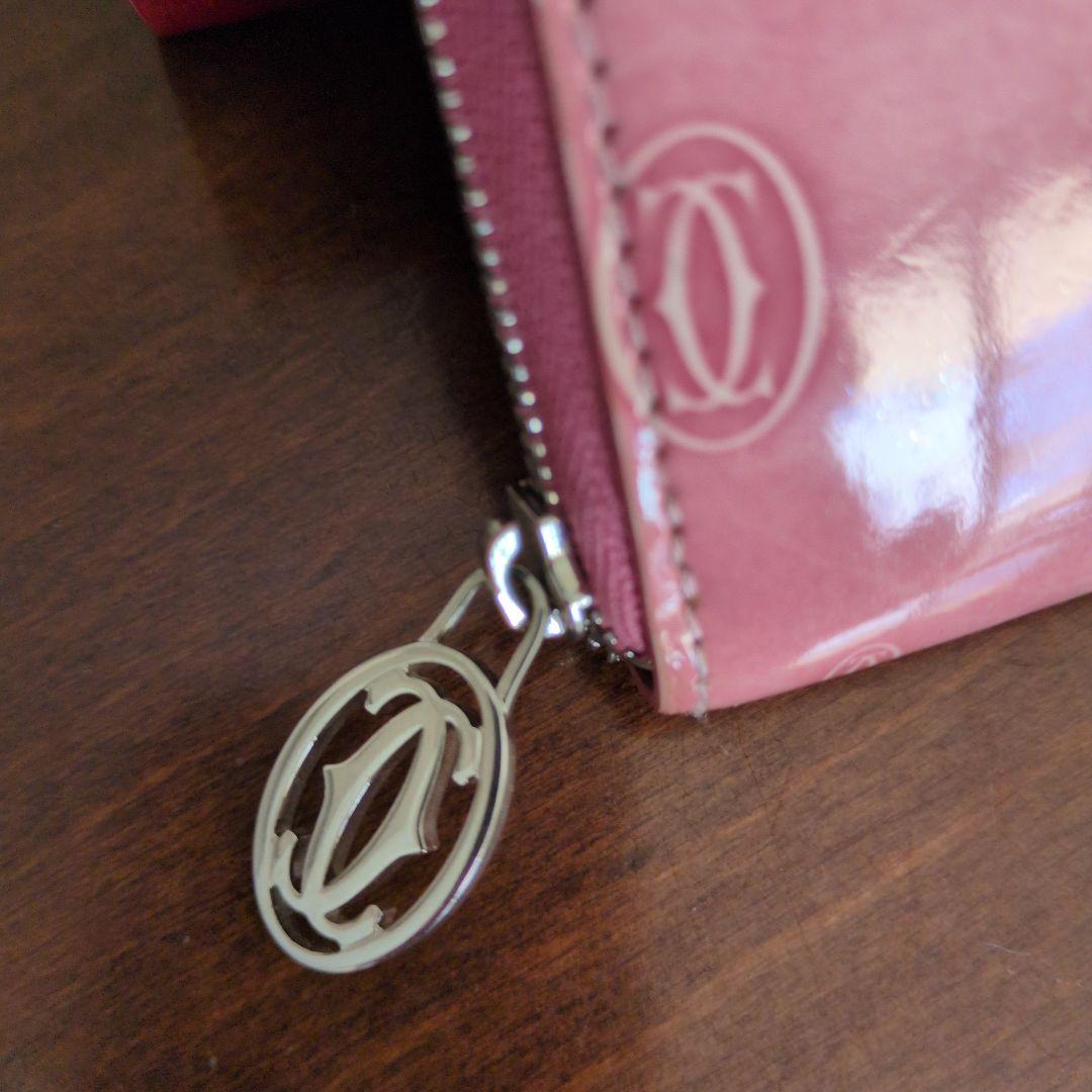 Cartier ハッピーバースデーラウンドファスナー長財布ピンク