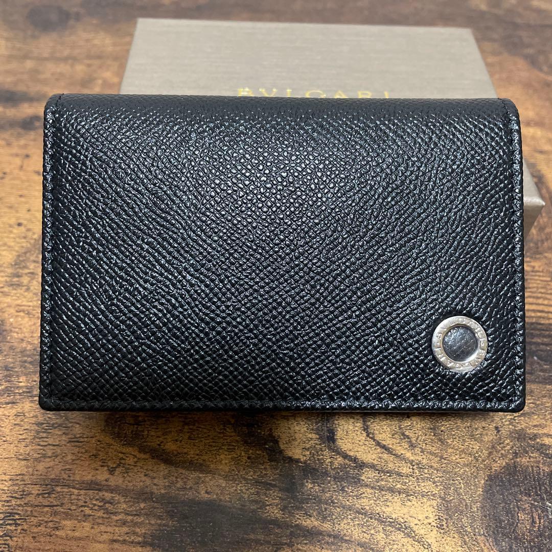 BVLGARI 黒レザー　名刺入れ　新品　メンズ