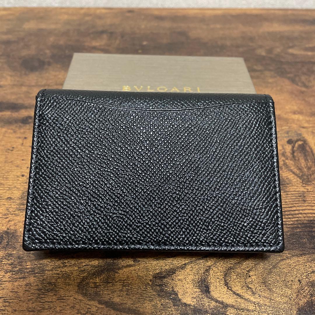 BVLGARI 黒レザー　名刺入れ　新品　メンズ