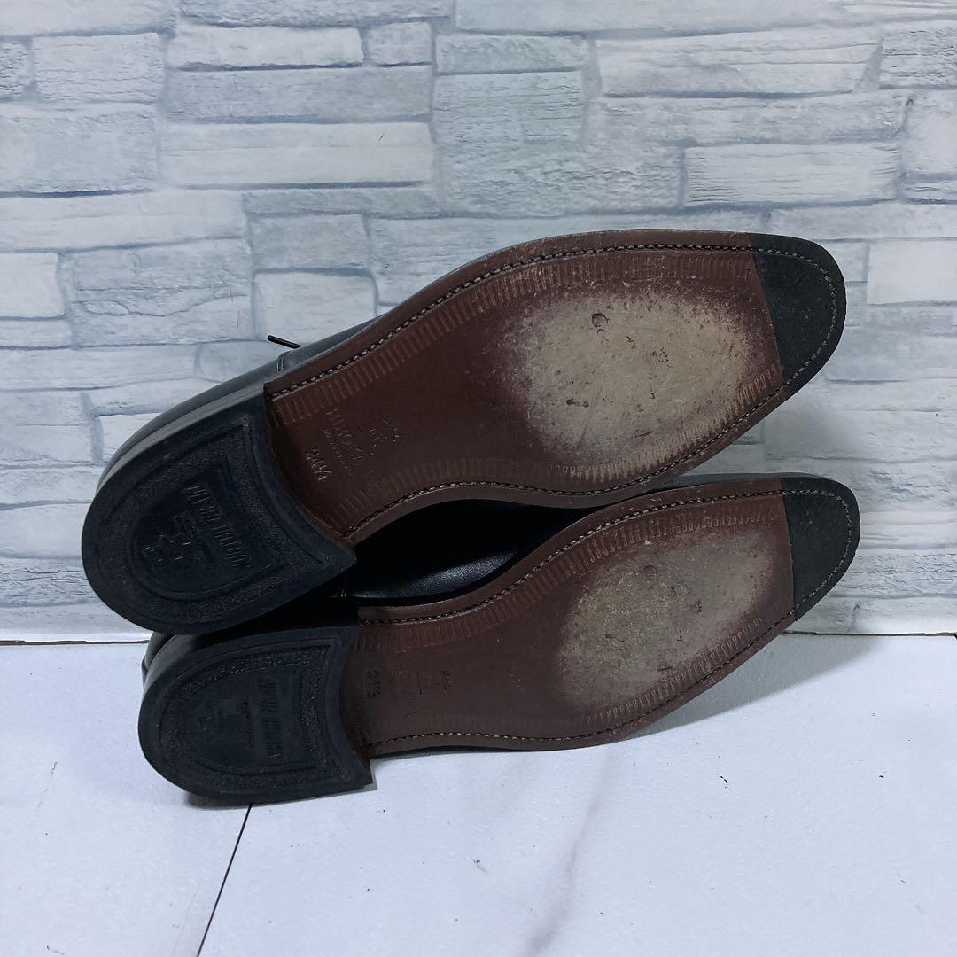 美品 スコッチグレイン ビジネスシューズ 匠 ストレート 本革 黒 24.5