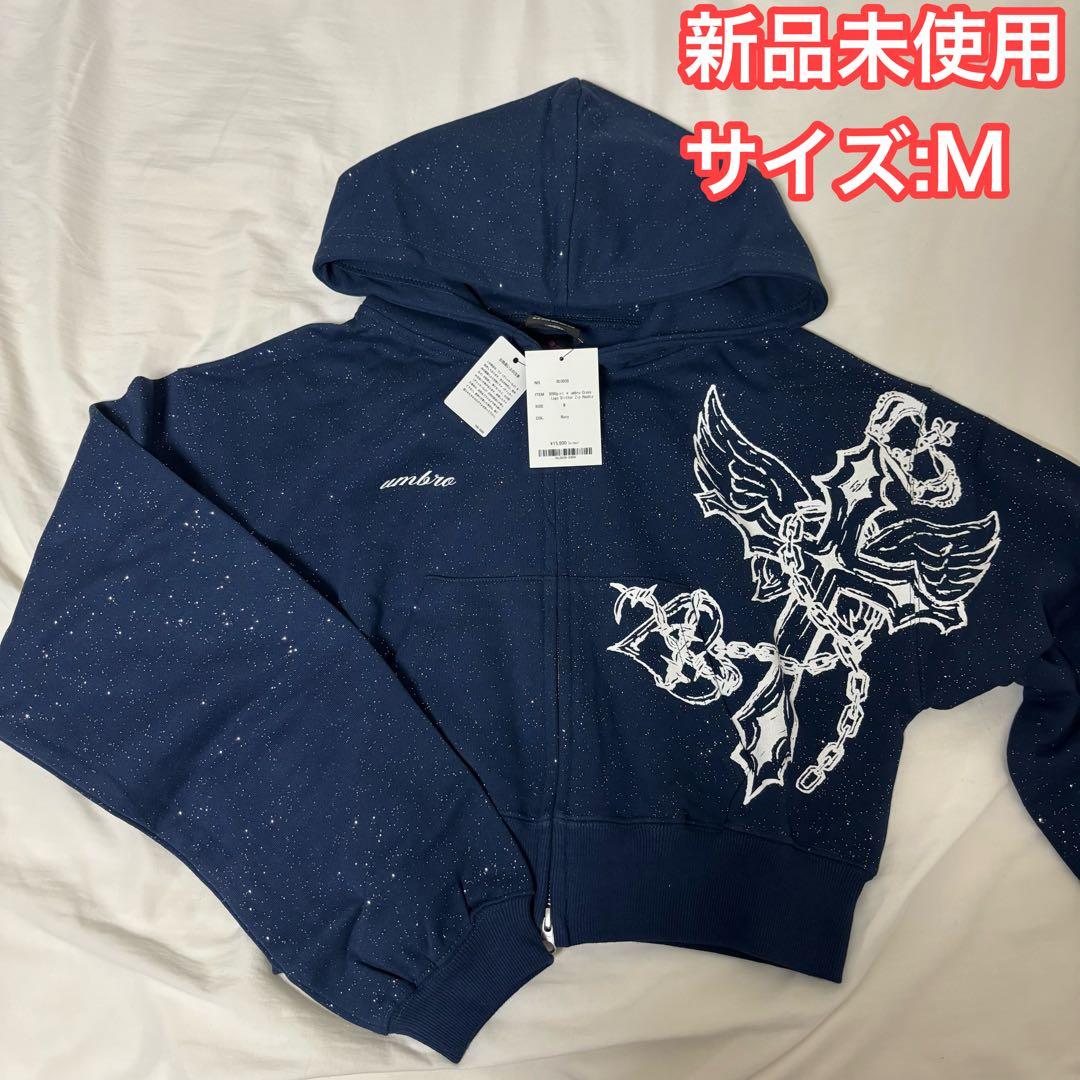 トップス 9090girl umbro CrossLogoGlitterZipHoodie