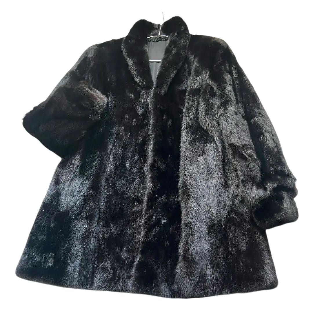 着丈80cm サガミンク ブラックミンク ミンクファー 毛並み◎ なめし柔らか