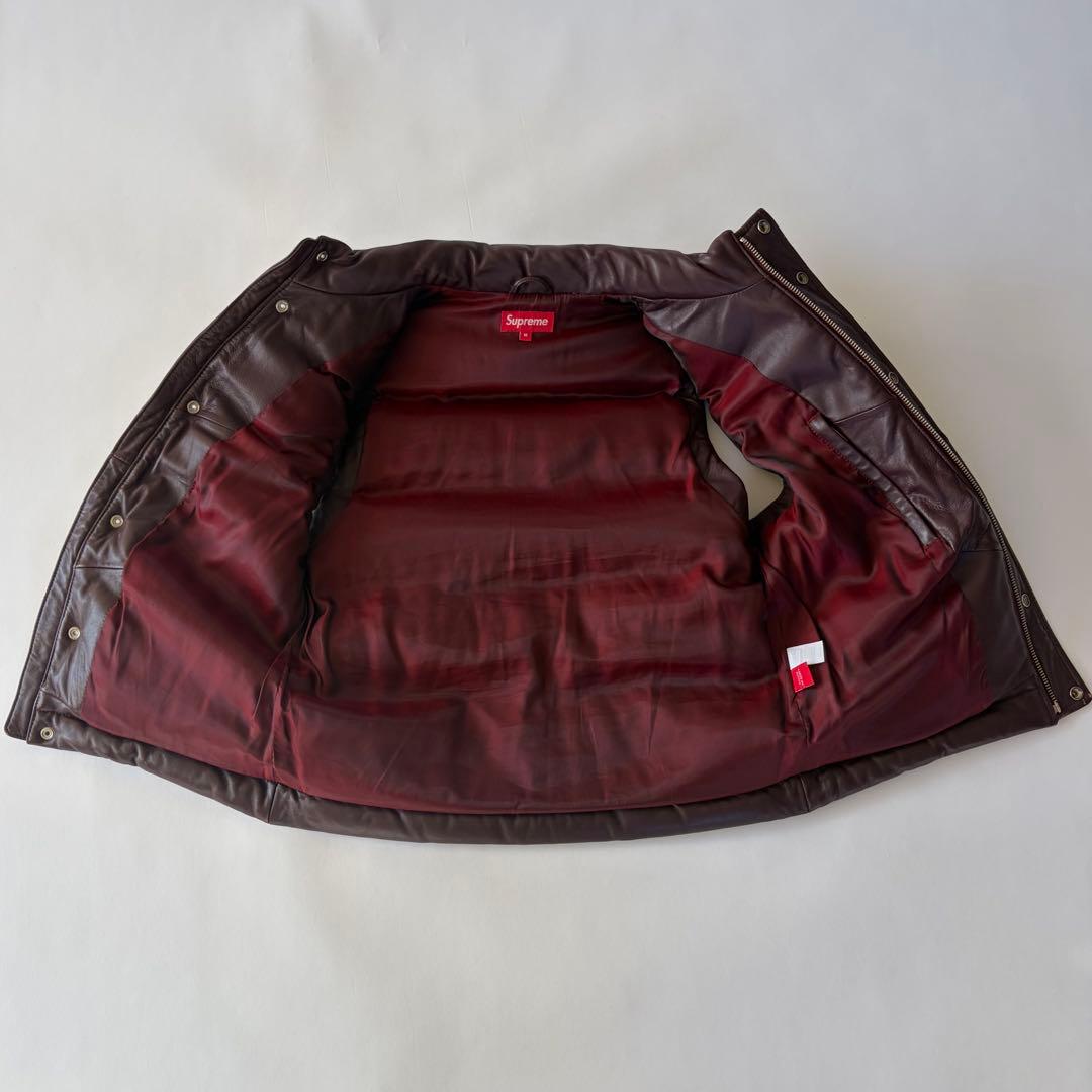 00’s Supreme Leather Puffy Vest / M