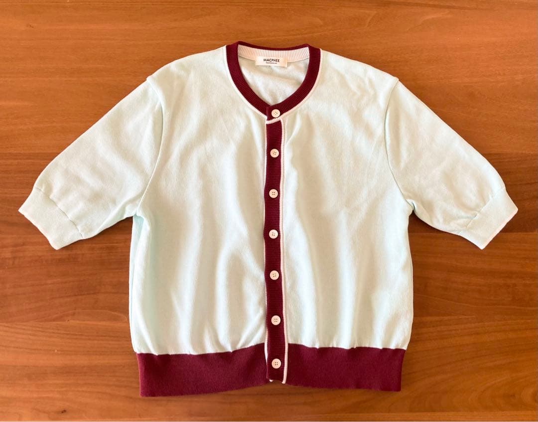 MACPHEE ドライコットン ハーフスリーブカーディガン