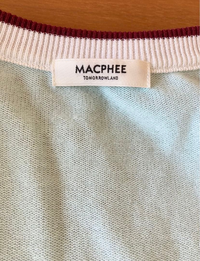 MACPHEE ドライコットン ハーフスリーブカーディガン