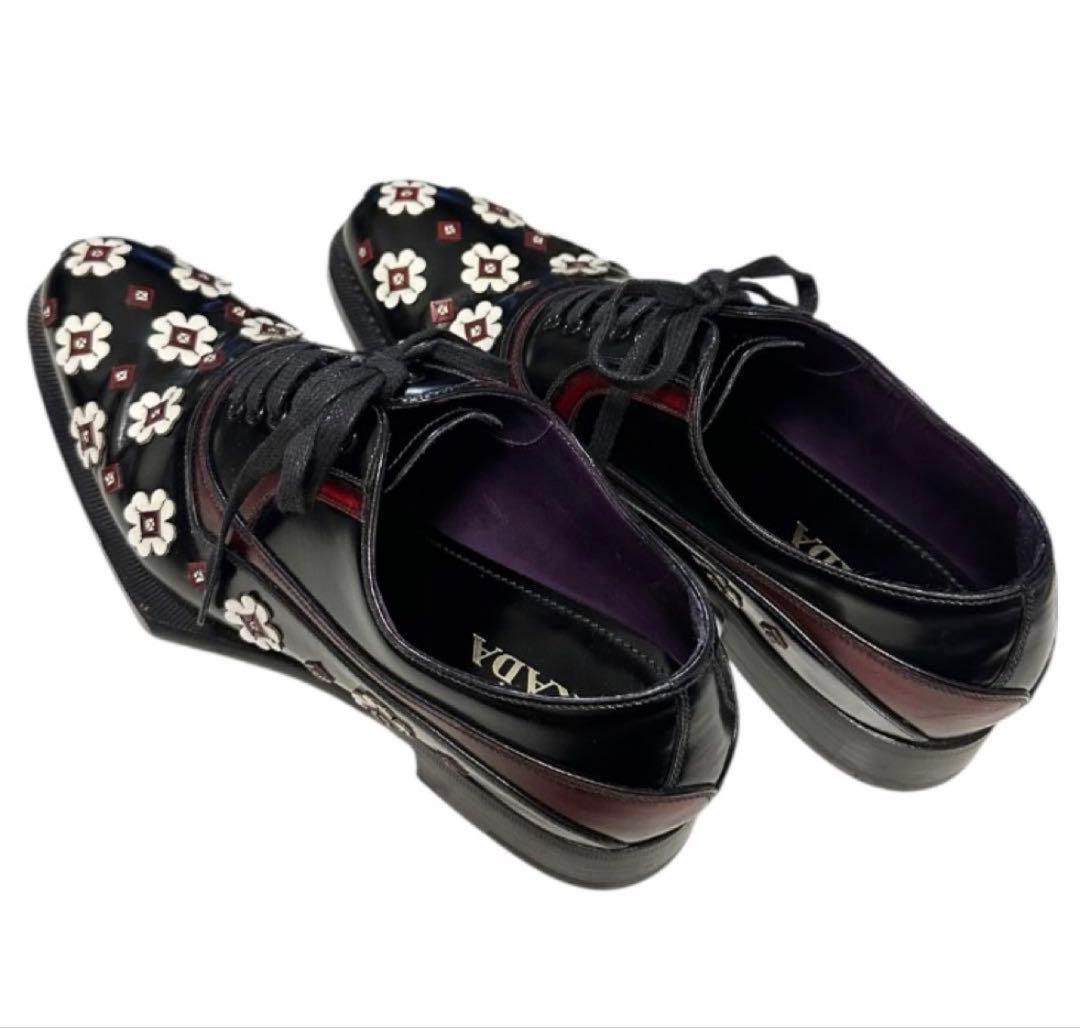 PRADA 花柄装飾 ローファー 黒