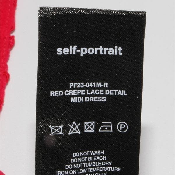 セルフポートレイト ワンピース レース 赤 UK8 未使用 Crepe