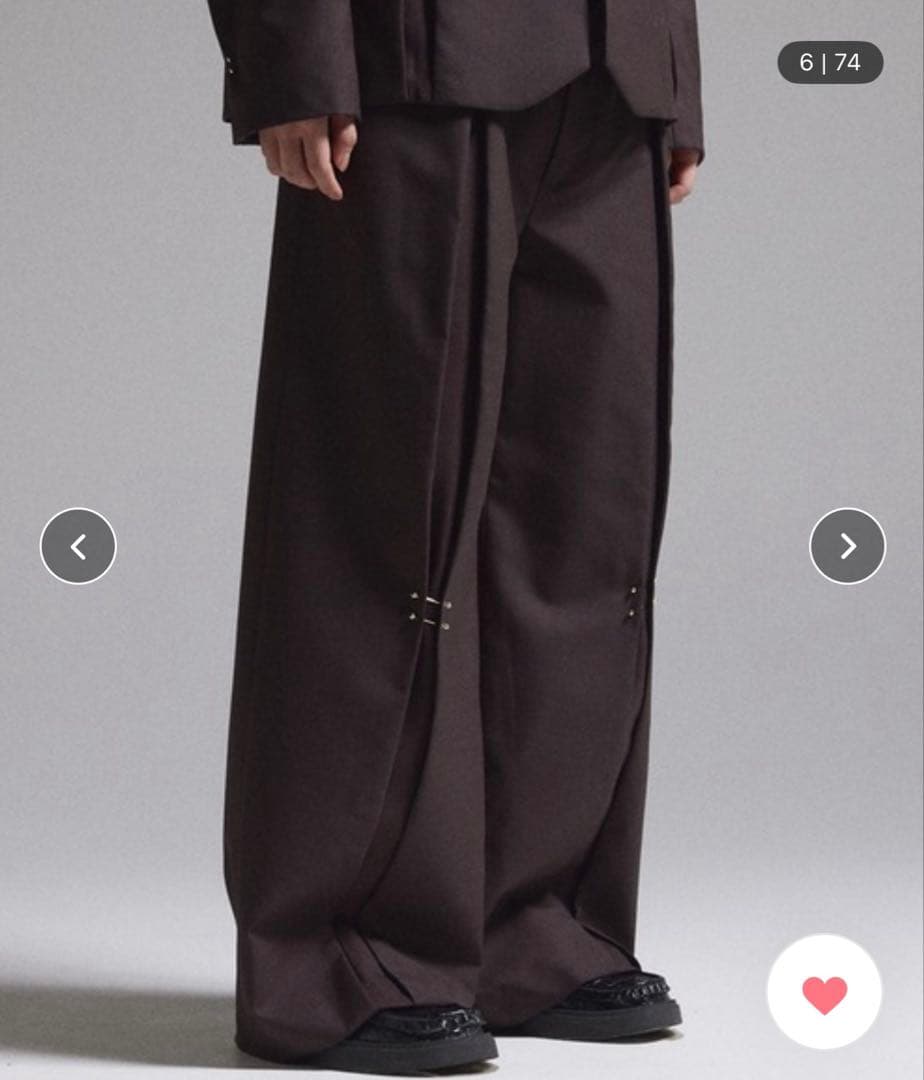 GRANCY ピアスデザインタックスラックス ブラウン　Mサイズ