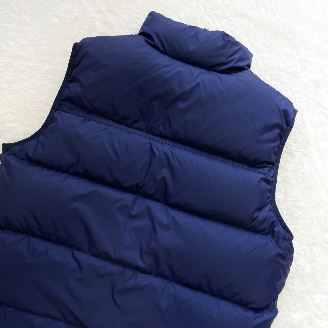 L.L.Bean ダウンベスト 肉厚 ネイビーブルー L 刺繍ロゴ
